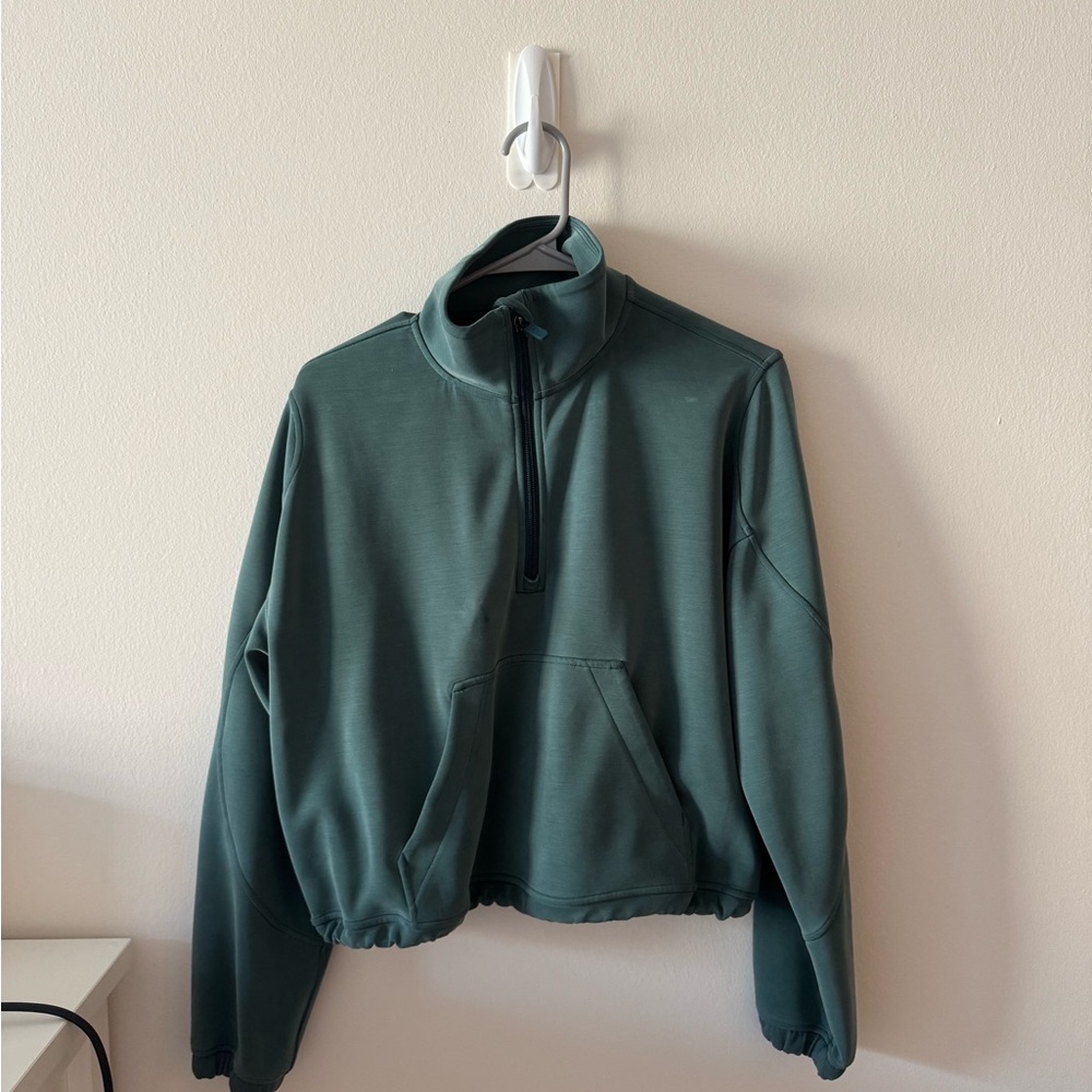 LuluLemon Softstreme Green half-Zip Pullover